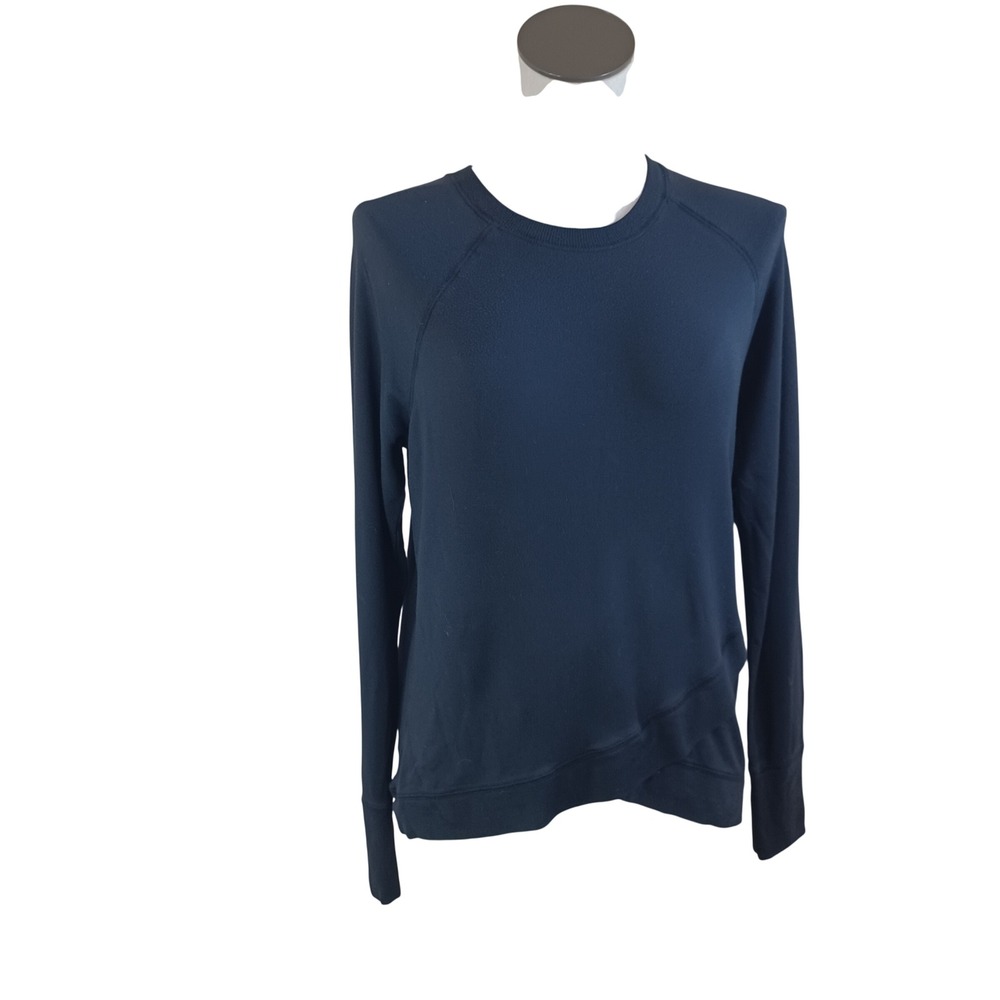 Athleta Black Crossover Tulip Hem Raglan‎ Long Sleeve Pullover Top Womens Small